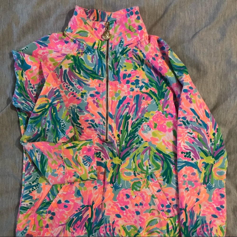 Lilly Pulitzer Popover Sweater Spf50 Lovers Coral